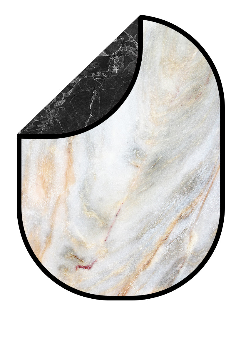 Kate Double-face Marbre Noir/Blanc Toile de fond Pliable 5x6.5pi(1.5x2m) - Kate Backdrop FR