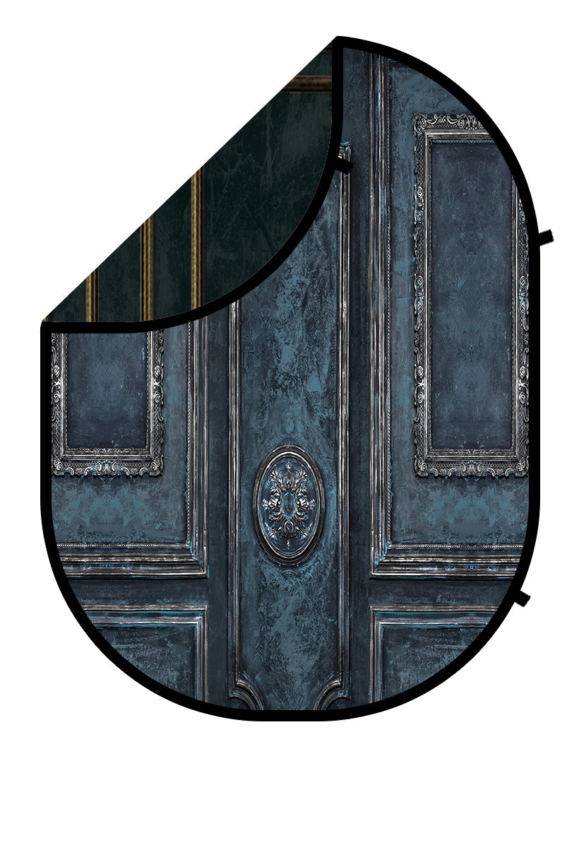 Kate Double-face Mur Rétro Bleu/Noir Toile de fond Pliable 5x6.5pi(1.5x2m) - Kate Backdrop FR
