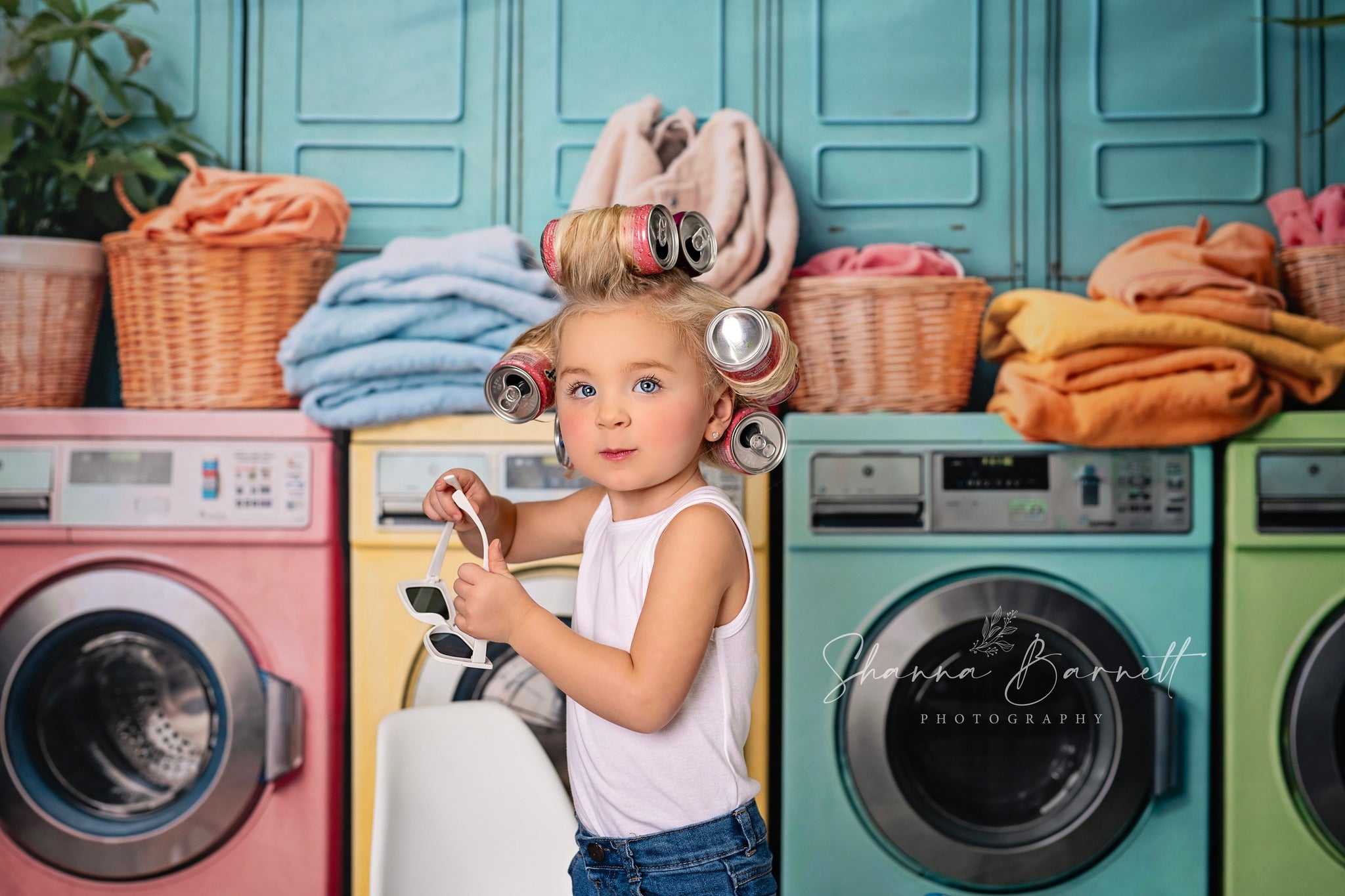 Kate Jour de lessive Coloré Machine à laver Toile de fond conçue par Chain Photographie - Kate Backdrop FR