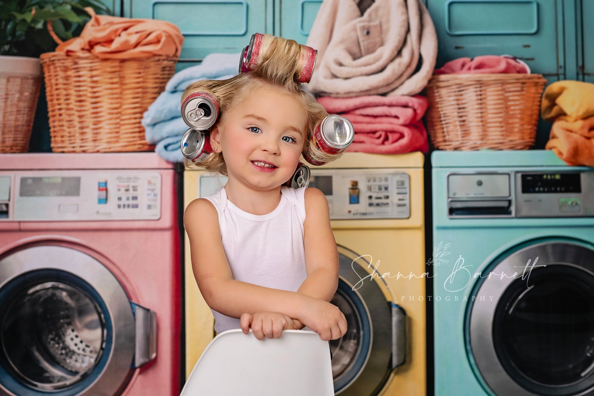 Kate Jour de lessive Coloré Machine à laver Toile de fond conçue par Chain Photographie - Kate Backdrop FR