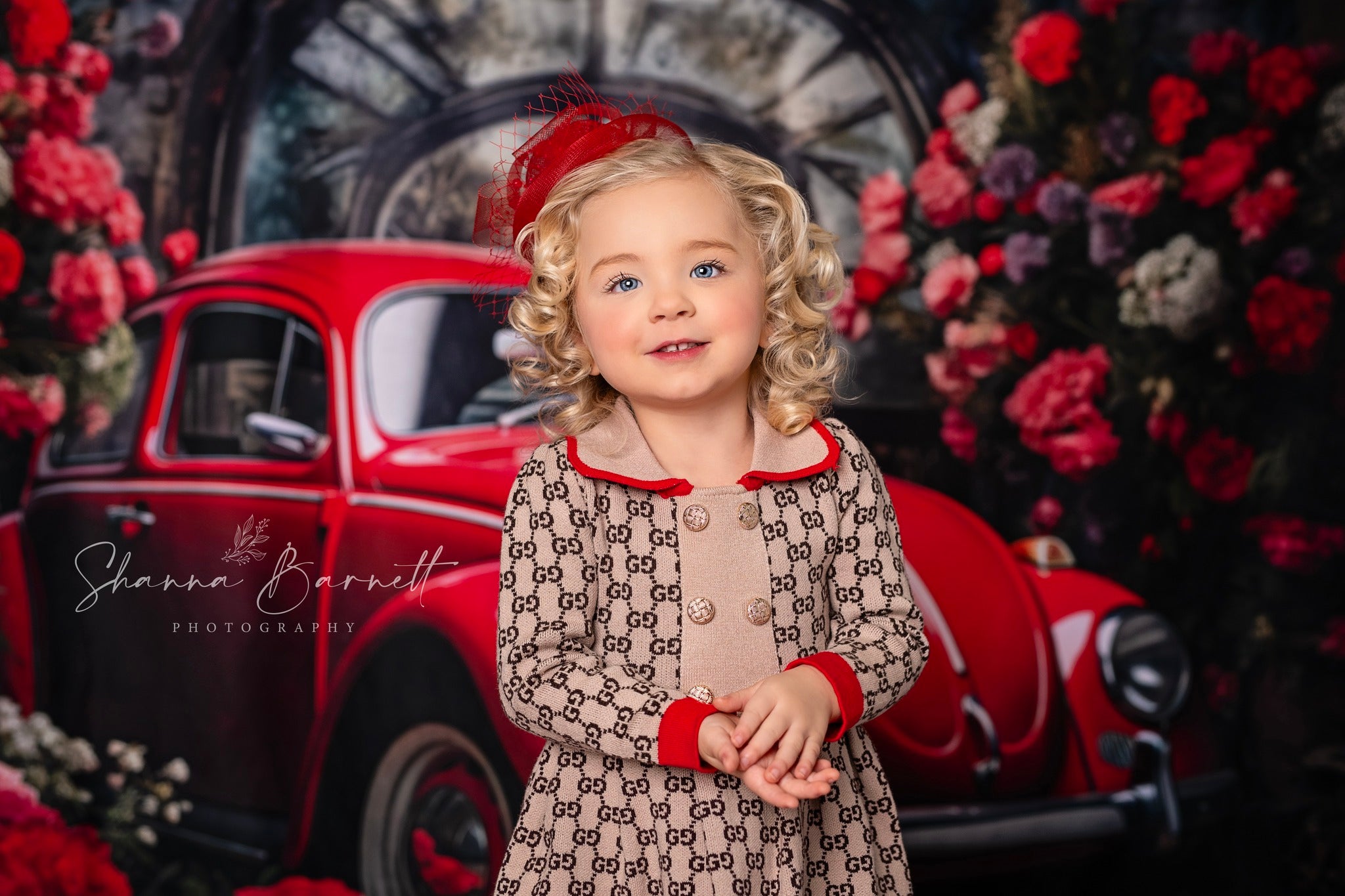 Kate Saint Valentin Voiture Rouge Toile de fond conçue par Patty Robert - Kate Backdrop FR