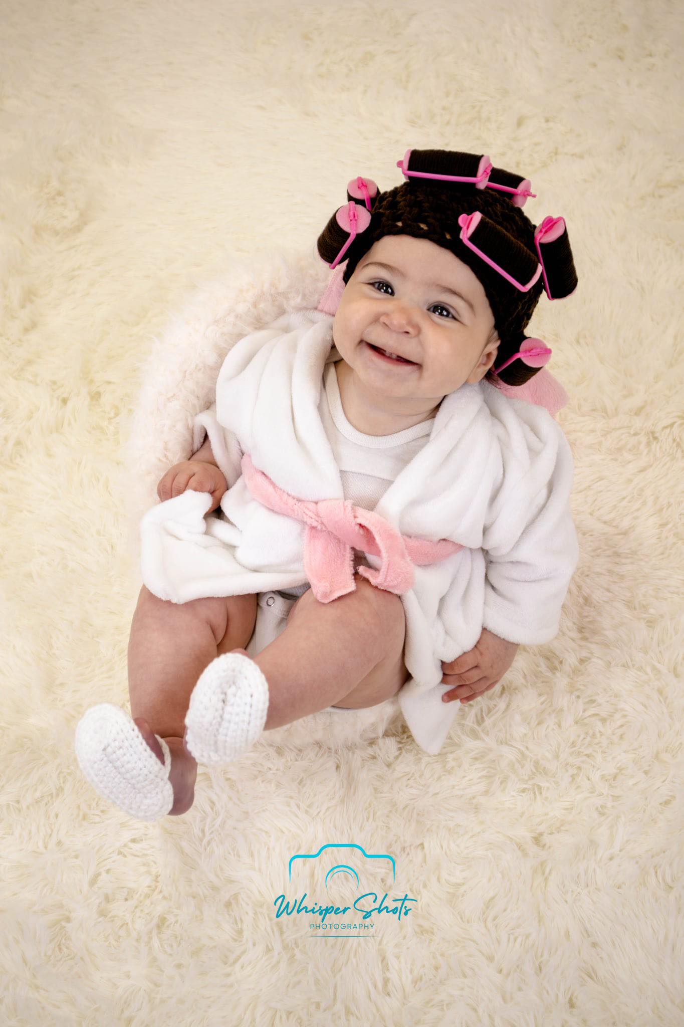 Mini canapé nouveau-né blanc + peignoir tenue bébé accessoires photo nouveau-né