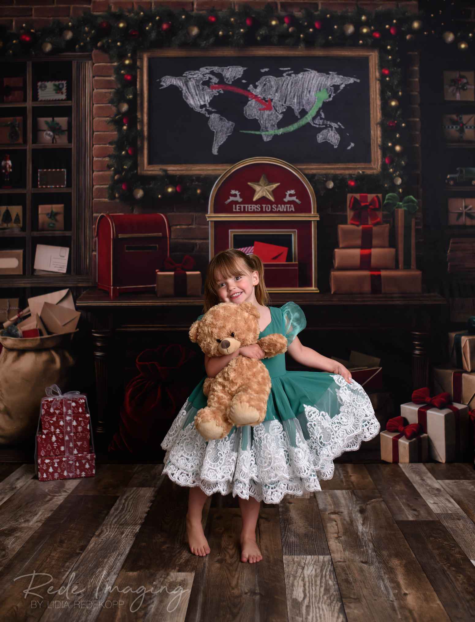 Kate Noël Salle du courrier Cadeaux Carte Toile de fond conçue par Mini MakeBelieve - Kate Backdrop FR