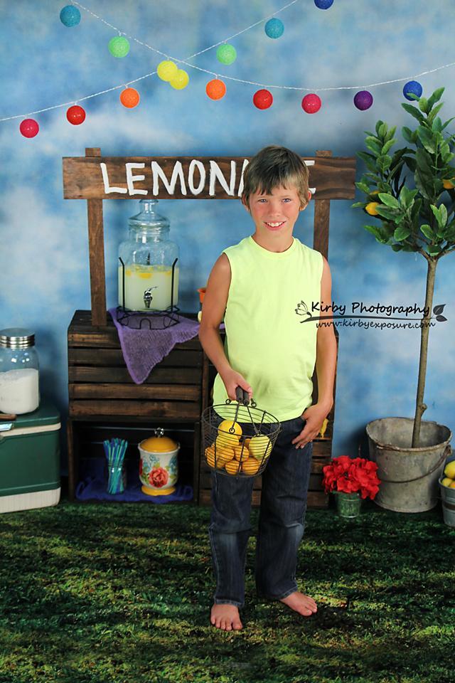 Kate Été Citrons Limonade Extérieur Toile de fond conçu par Arica Kirby - Kate Backdrop FR