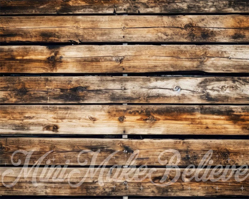 Kate Vieilli Plancher Bois Brun Tapis de sol en Caoutchouc conçue par Mini MakeBelieve - Kate Backdrop FR