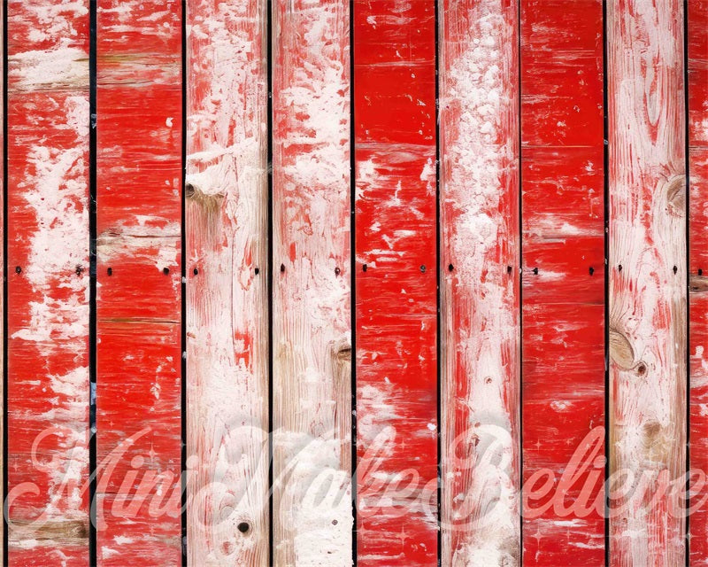 Kate Bois Rouge Blanc Tapis de sol en Caoutchouc conçue par Mini MakeBelieve - Kate Backdrop FR