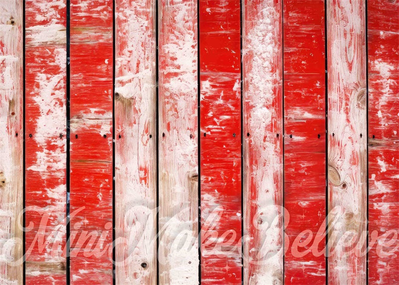 Kate Bois Rouge Blanc Tapis de sol en Caoutchouc conçue par Mini MakeBelieve - Kate Backdrop FR