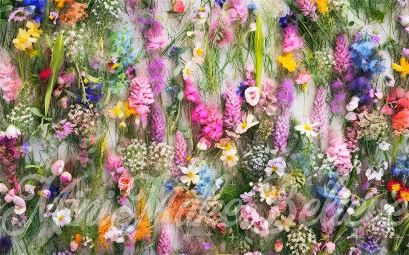 Kate Été coloré Fleurs Herbe Tapis de sol en Caoutchouc conçue par Mini MakeBelieve - Kate Backdrop FR