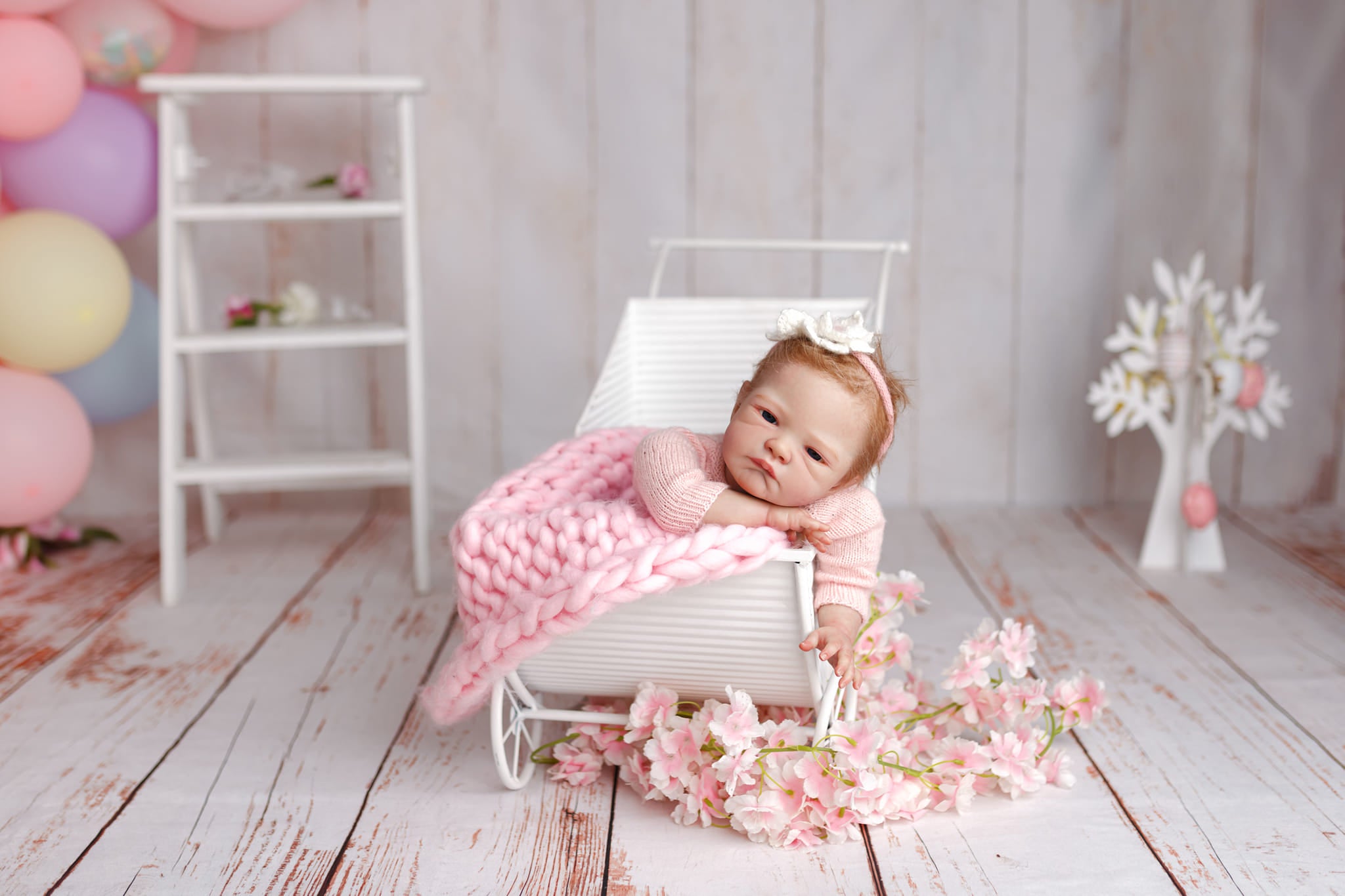 Kate Tapis de sol en caoutchouc Bande verticale Blanc Vieux Grain de bois - Kate Backdrop FR
