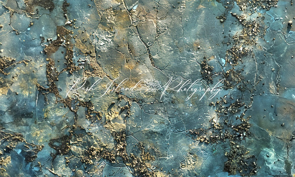Kate Dégradé Pierre de granit Bleu Vert Tapis de sol en Caoutchouc conçue par Laura Bybee - Kate Backdrop FR