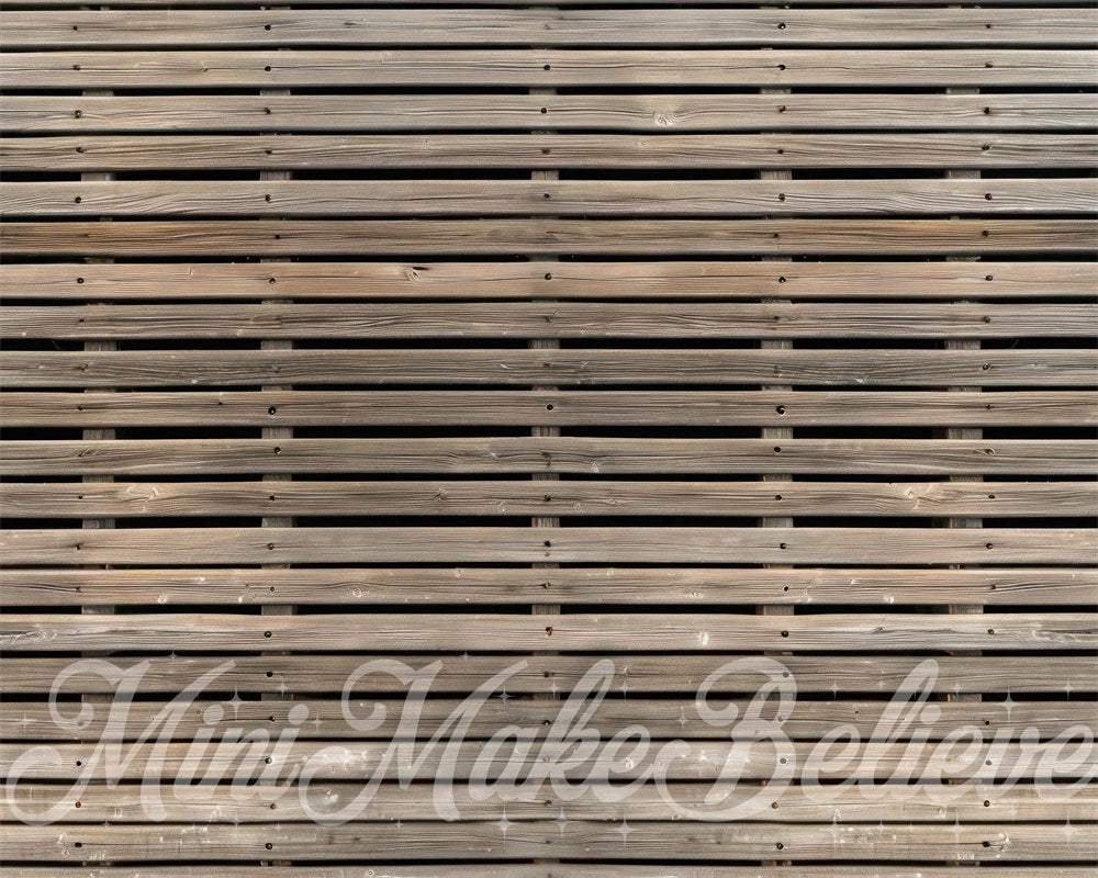 Kate Brun Promenade en bois Tapis de sol en Caoutchouc conçue par Mini MakeBelieve - Kate Backdrop FR