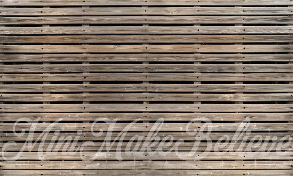 Kate Brun Promenade en bois Tapis de sol en Caoutchouc conçue par Mini MakeBelieve - Kate Backdrop FR