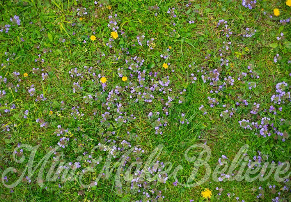 Kate Vert Prairie Fleurs Tapis de sol en Caoutchouc conçue par Mini MakeBelieve - Kate Backdrop FR