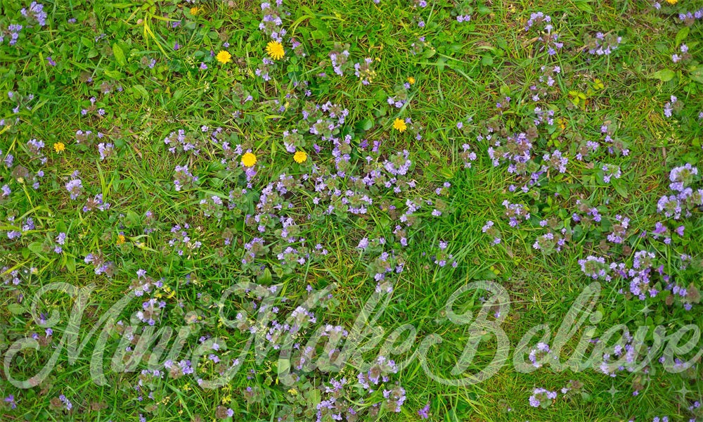 Kate Vert Prairie Fleurs Tapis de sol en Caoutchouc conçue par Mini MakeBelieve - Kate Backdrop FR