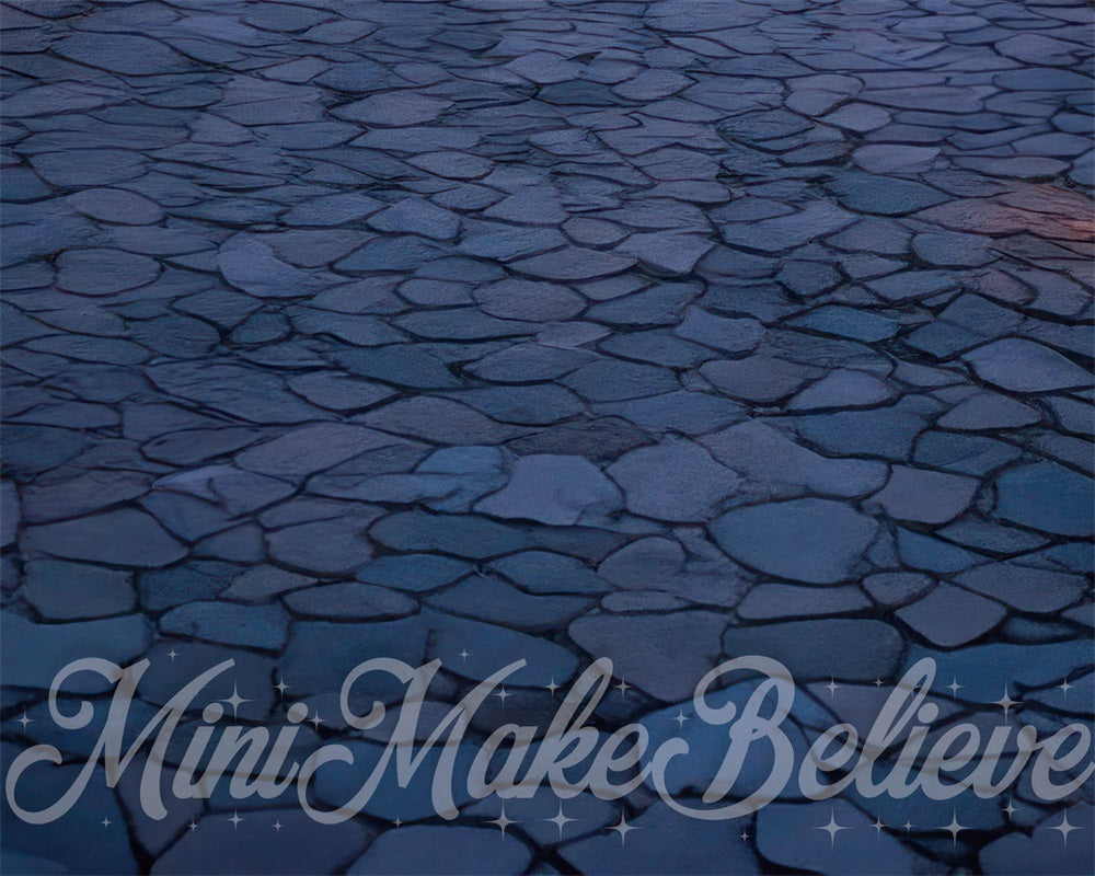 Kate Bleu foncé Pavé Tapis de sol en Caoutchouc conçue par Mini MakeBelieve - Kate Backdrop FR