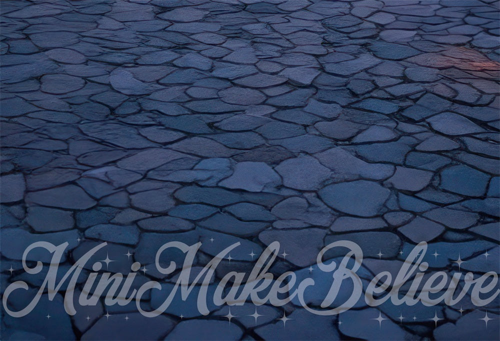 Kate Bleu foncé Pavé Tapis de sol en Caoutchouc conçue par Mini MakeBelieve - Kate Backdrop FR
