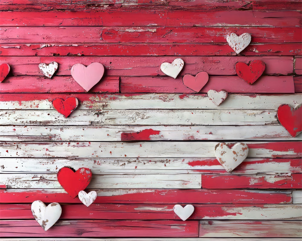 Kate Saint Valentin Rouge Bois Tapis de sol en Caoutchouc conçue par Mini MakeBelieve - Kate Backdrop FR