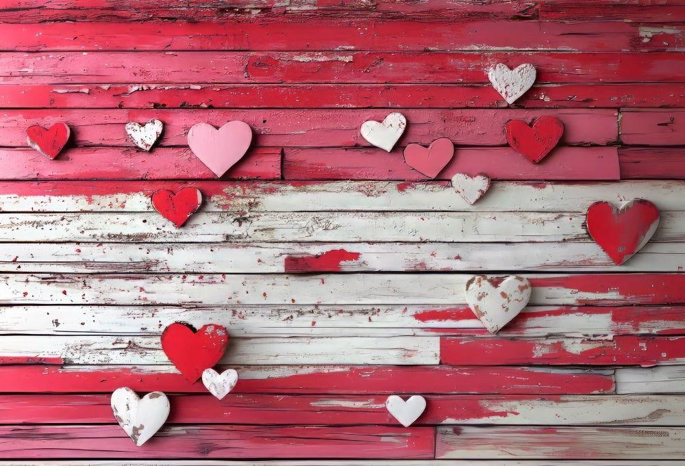 Kate Saint Valentin Rouge Bois Tapis de sol en Caoutchouc conçue par Mini MakeBelieve - Kate Backdrop FR