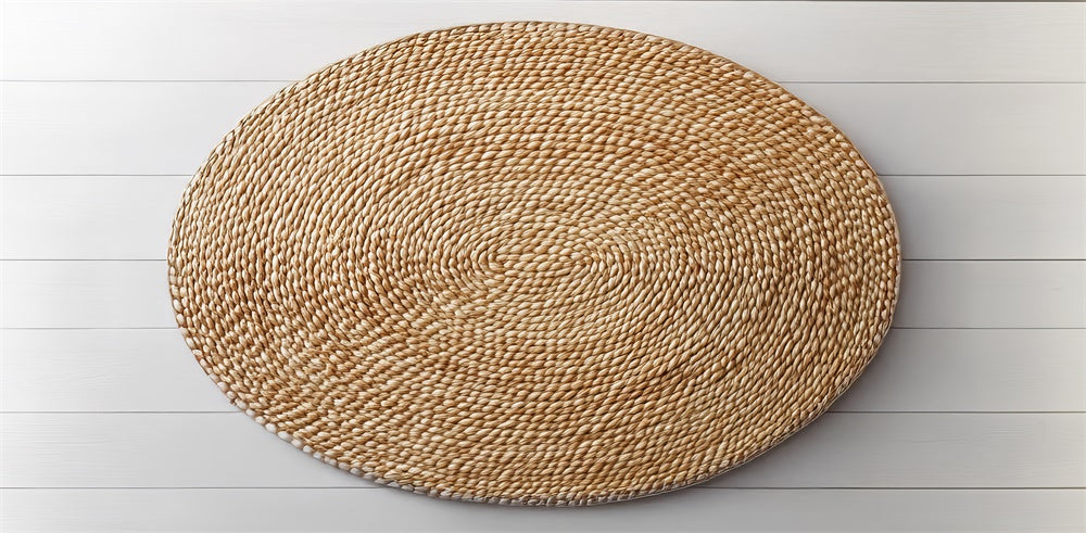 Kate Nouveau-né Tissé naturel Ovale Tapis de sol en Caoutchouc conçue par Mini MakeBelieve - Kate Backdrop FR