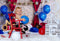 Kate 1er Anniversaire Ballons Étoiles Doré Toile de fond conçue par Mandy Ringe - Kate Backdrop FR