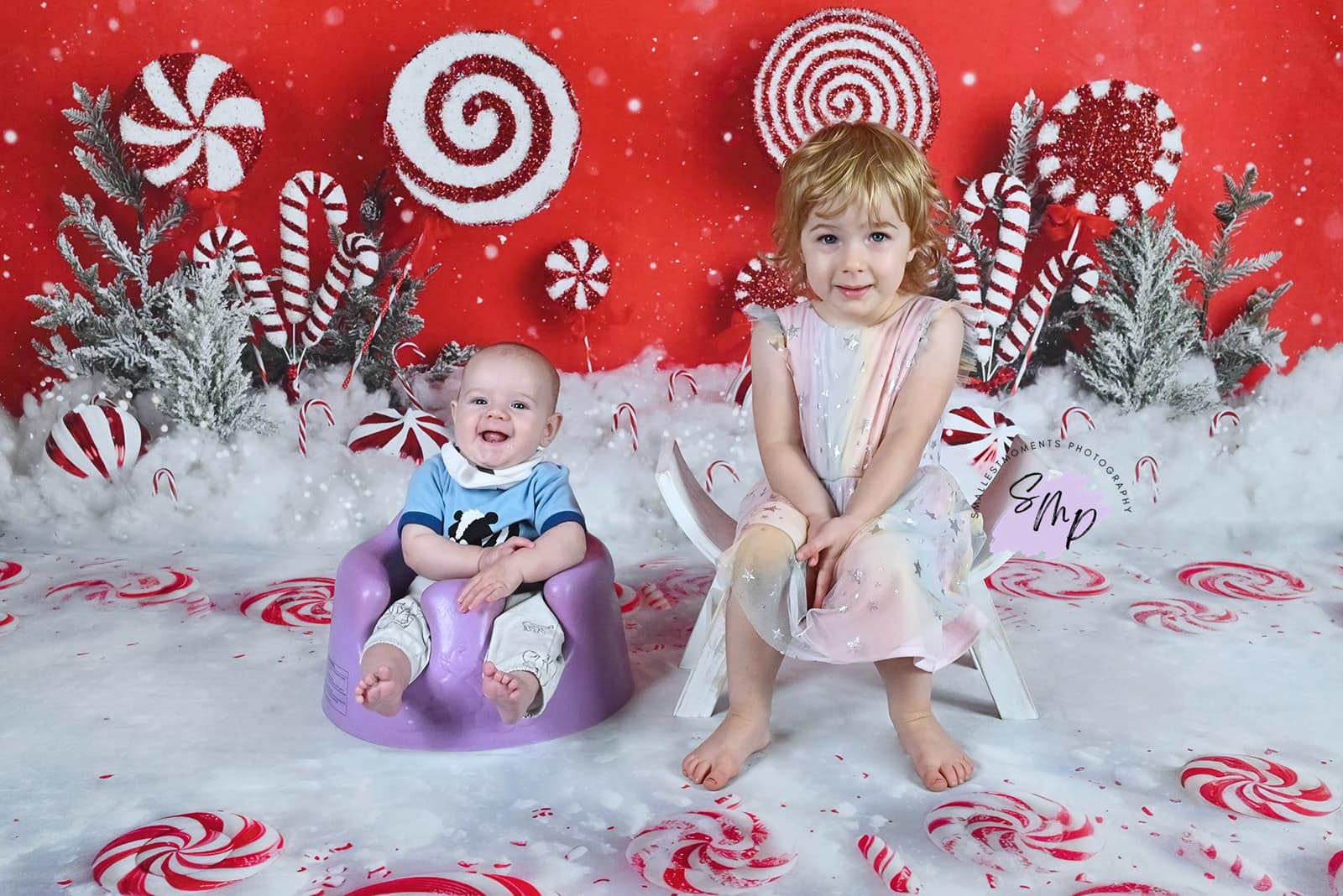 Kate Pays des merveilles Menthe poivrée Noël Toile de fond conçue par Mandy Ringe - Kate Backdrop FR