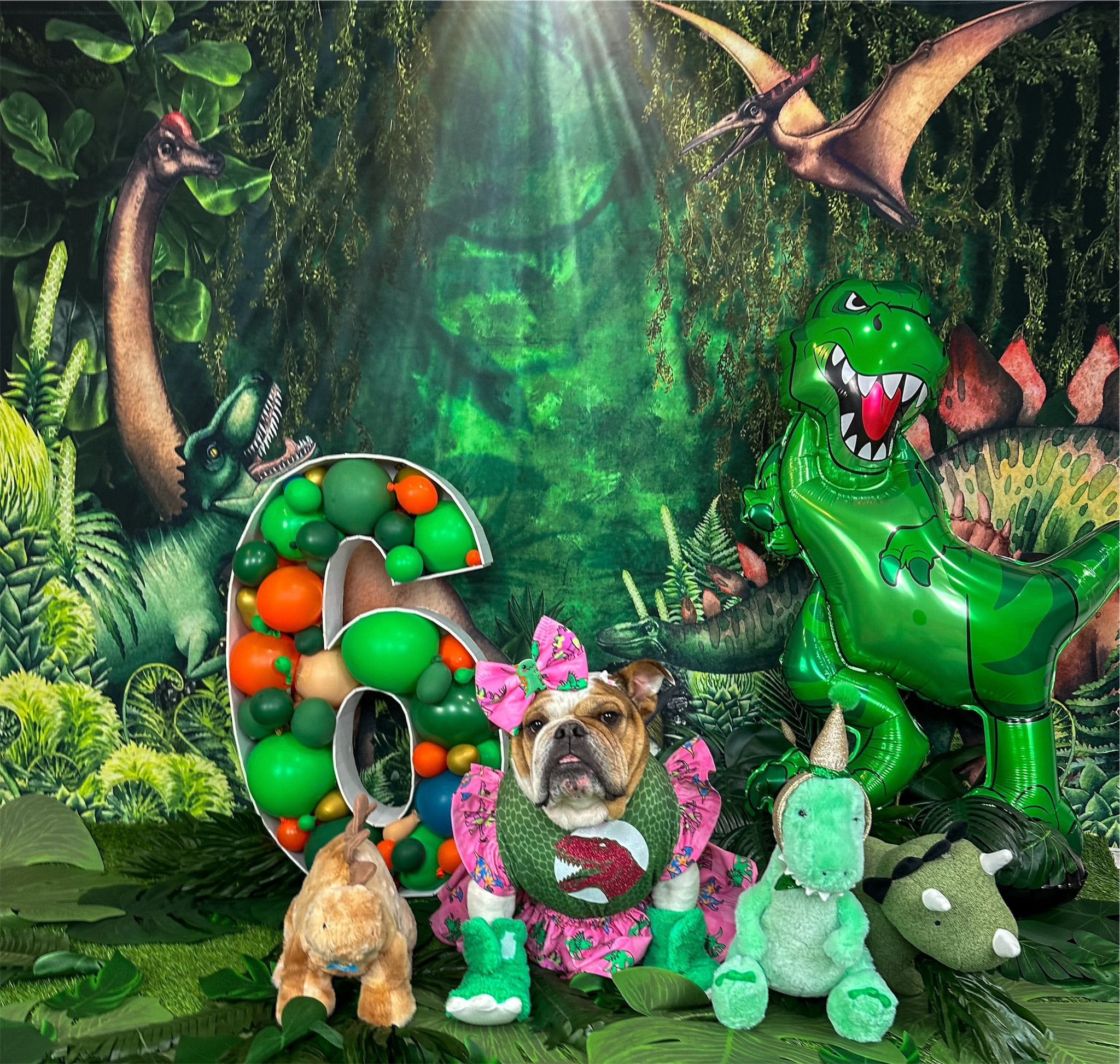 Kate Été Jungle Aventure Dinosaures Toile de fond conçue par Mandy Ringe - Kate Backdrop FR