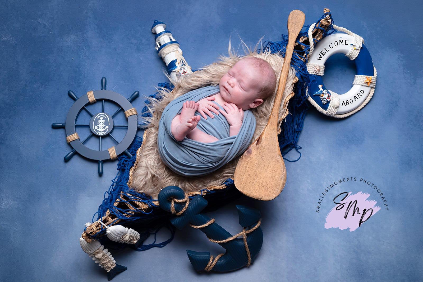Kate Abatrait Bleu froid Portrait Toile de fond pour la photographie