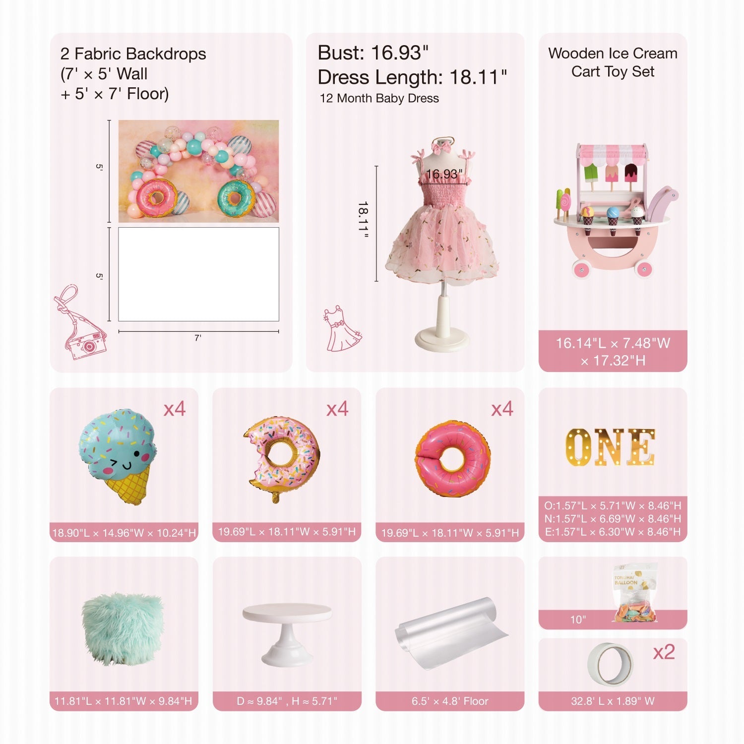 Kate Ballons Annviersaire Donut Kit Photo - Kate Backdrop FR