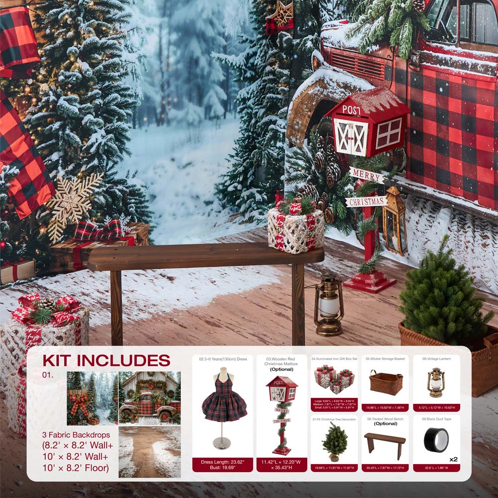 Kate Hiver Noël Camion Cadeaux Ensemble Kit Photo