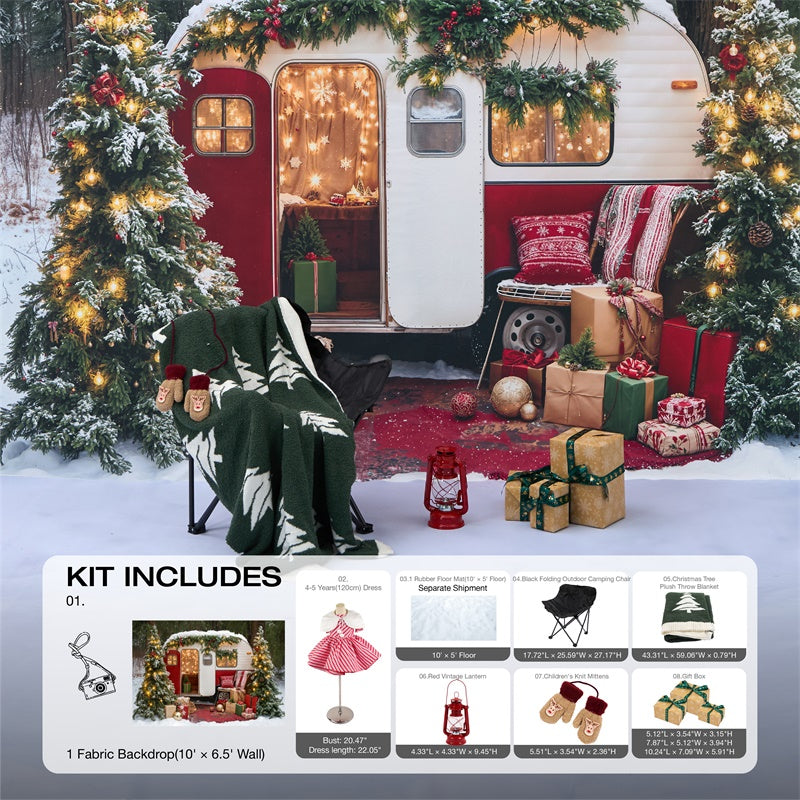 Kate Hiver Sapin de Noël Camping-car Cadeaux Kit Photo