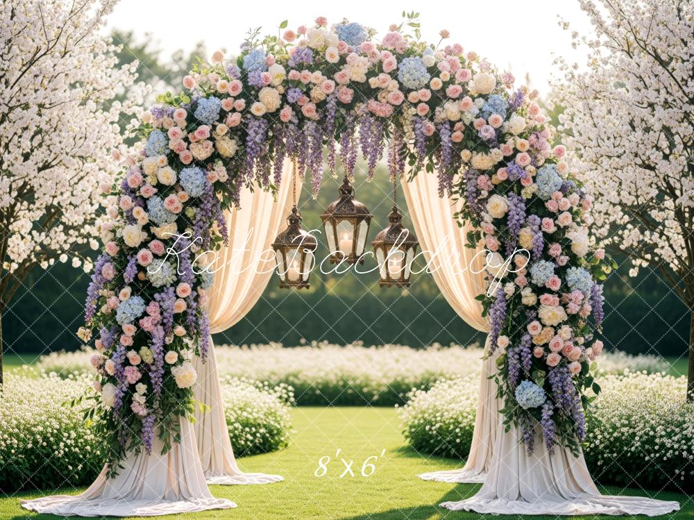 Kate Arc de Fleurs Lanternes Printemps Toile de fond conçue par Patty Roberts