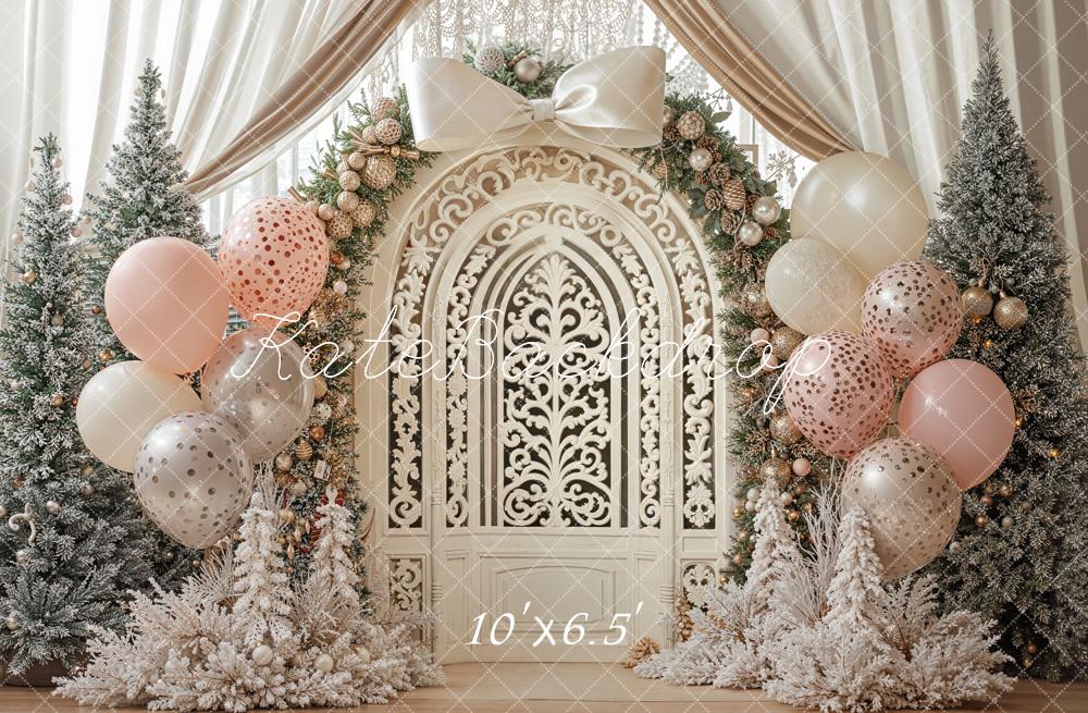 Kate Hiver Arche Ballons Sapins Toile de fond en Laine conçue par Emetselch - Kate Backdrop FR