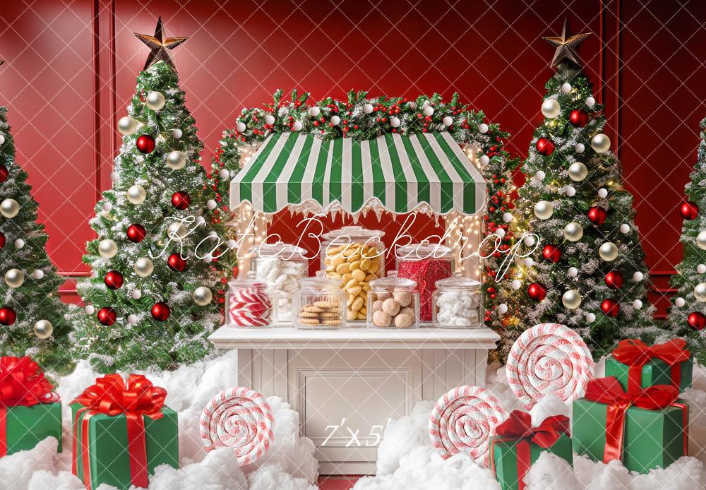Kate Sapin de Noël Bonbons Cadeaux Toile de fond conçue par Mini MakeBelieve