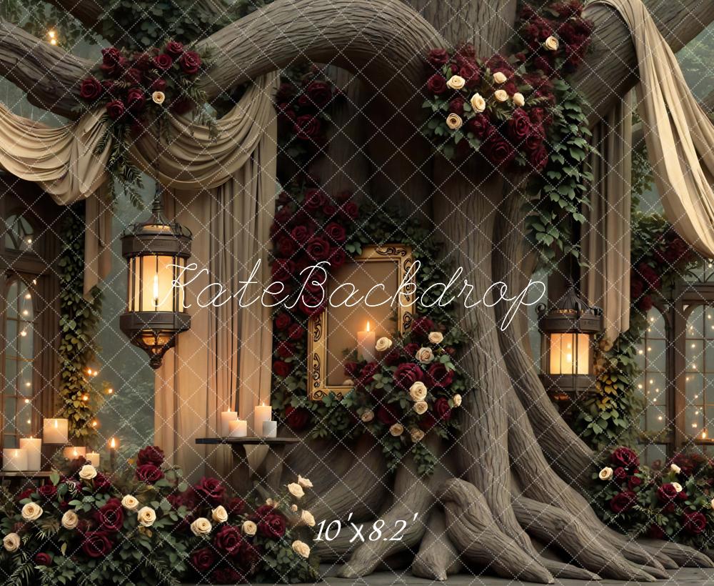 Kate Mariage Saint Valentin Arbre Fleurs Toile de fond conçue par Mini MakeBelieve
