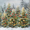 Kate Noël Sapins Neige Illuminés Toile de fond conçue par Emetselch - Kate Backdrop FR
