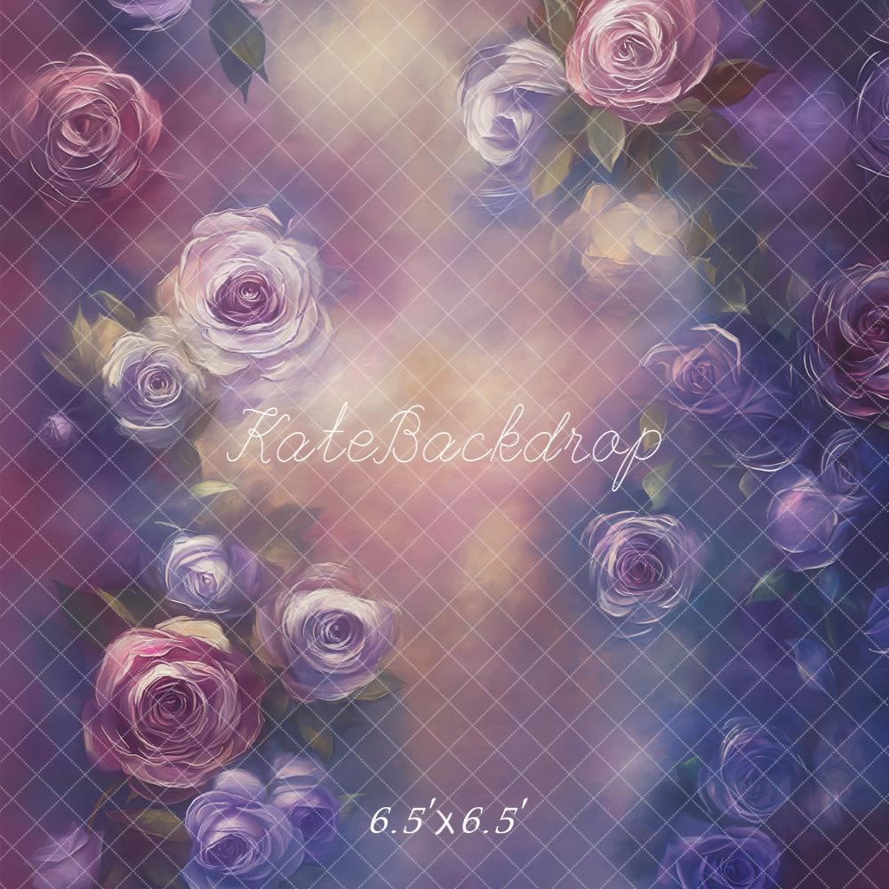 Kate Fleurs Roses Violet Portrait Toile de fond conçue par Emetselch - Kate Backdrop FR