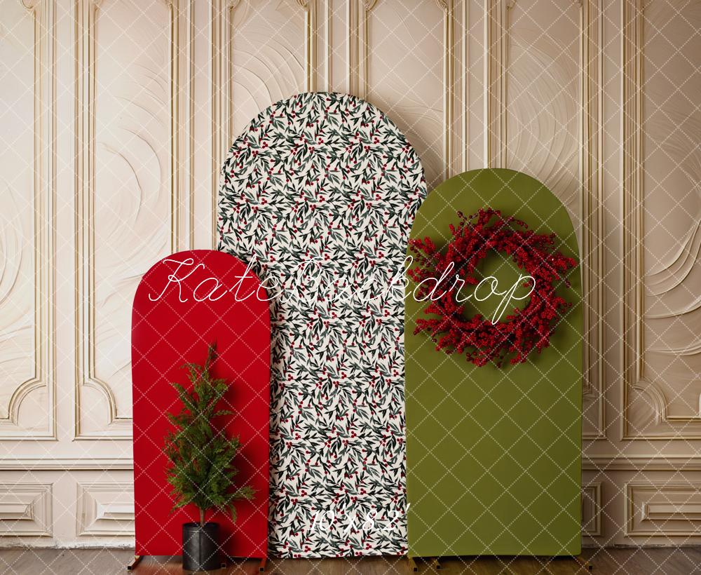 Kate Noël Sapin Couronne Arche Rouge Toile de fond conçue par Mandy Ringe