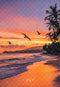 Kate Plage Coucher De Soleil Palmiers Toile de fond conçue par Emetselch - Kate Backdrop FR