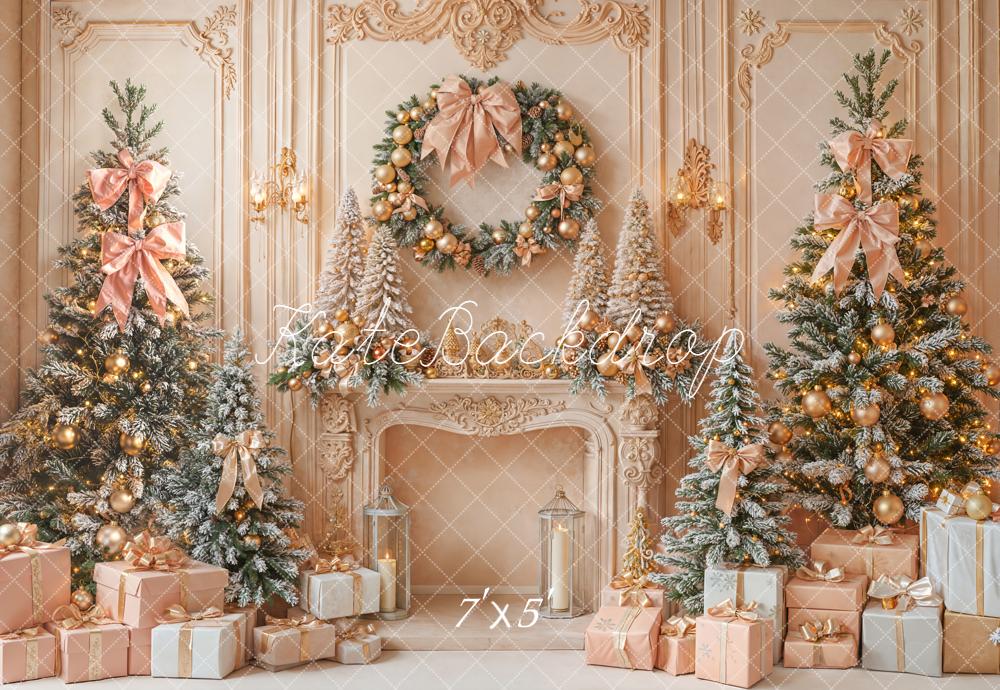 Kate Noël Sapin Cadeaux Cheminée Toile de fond conçue par Emetselch - Kate Backdrop FR