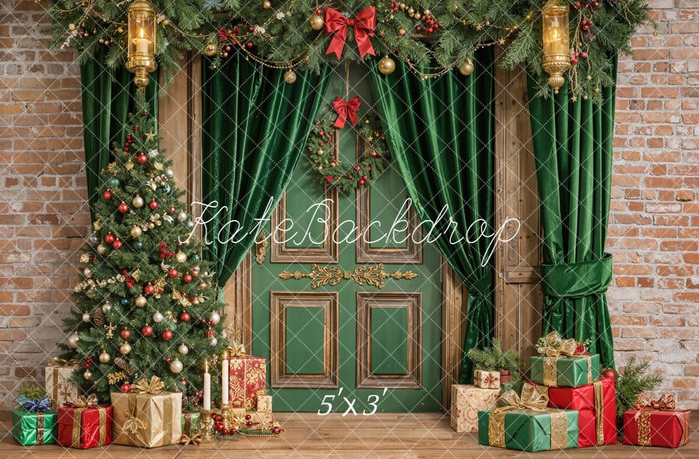 Kate Noël Porte Cadeaux Rideaux Vert Toile de fond conçue par Emetselch - Kate Backdrop FR