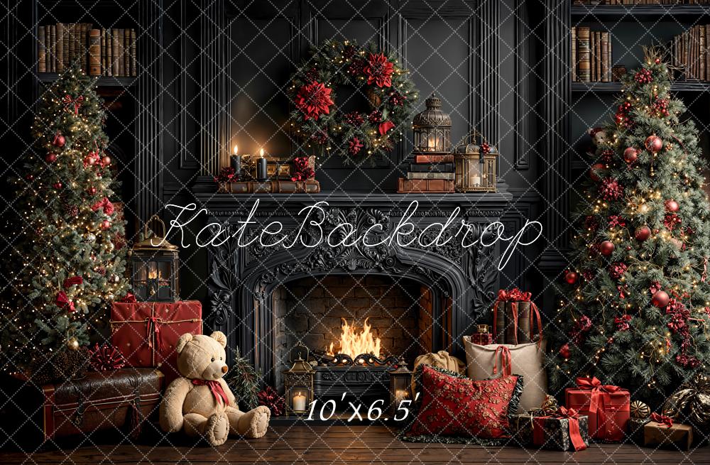 Kate Noël Cheminée Ours Cadeaux Toile de fond en Laine conçue par Emetselch