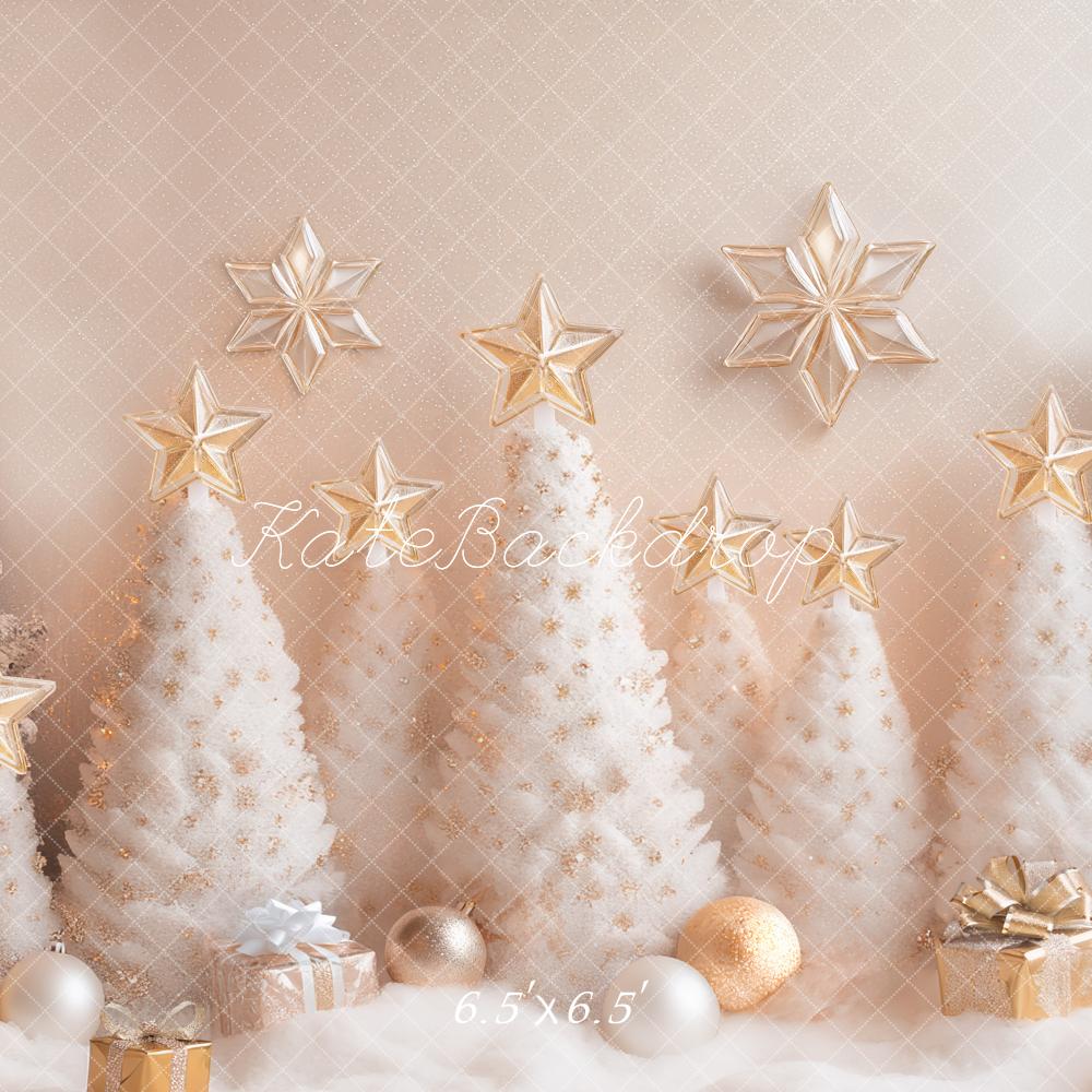 Kate Sapins de Noël Neige Étoiles Cadeaux Toile de fond conçue par Mini MakeBelieve - Kate Backdrop FR