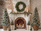 Kate Noël Mur de briques Cheminée Cadeaux Toile de fond conçue par Emetselch - Kate Backdrop FR