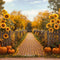 Kate Automne Tournesols Citrouilles Clôture Toile de fond conçue par Emetselch - Kate Backdrop FR