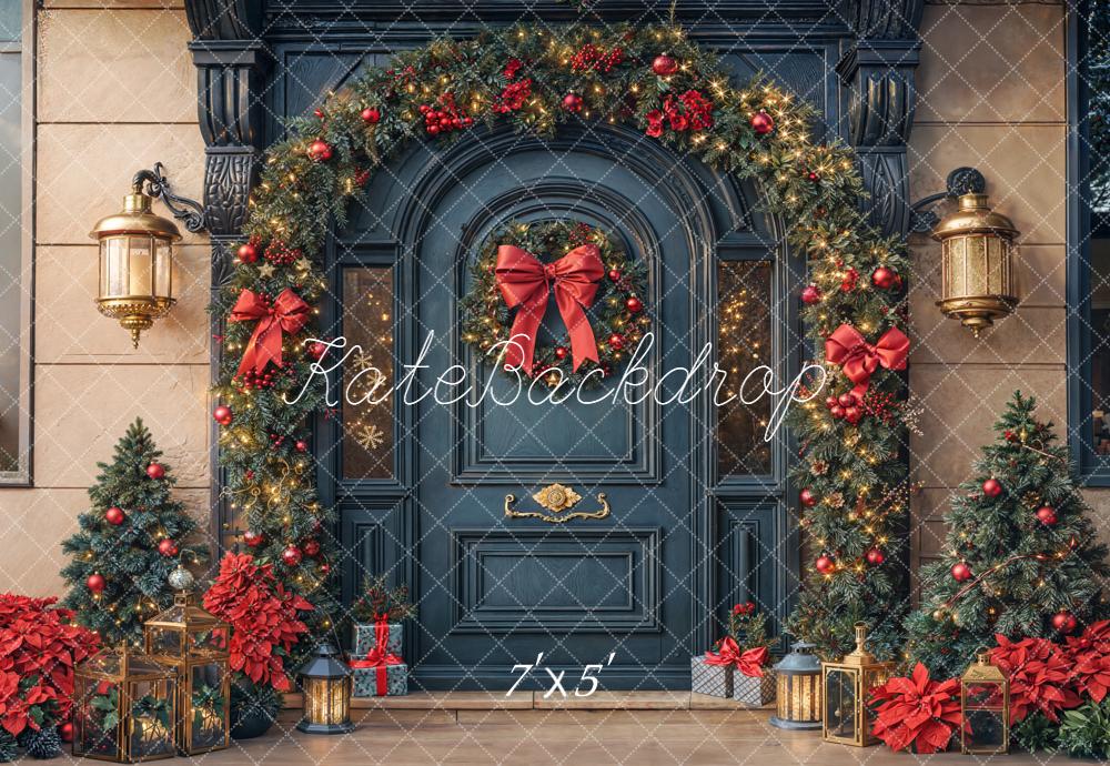 Kate Noël Porte Décors Lanternes Sapins Toile de fond conçue par Emetselch - Kate Backdrop FR