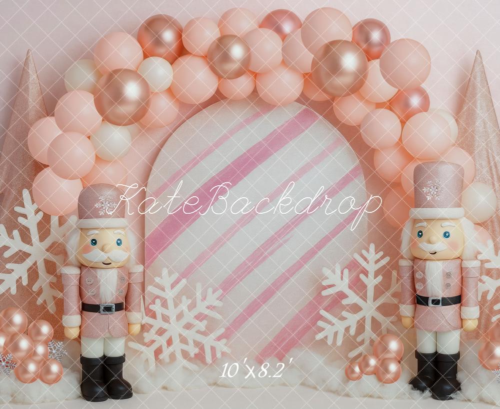 Kate Noël Casse-noisette Arche Ballons Neige Toile de fond conçue par Mini MakeBelieve - Kate Backdrop FR