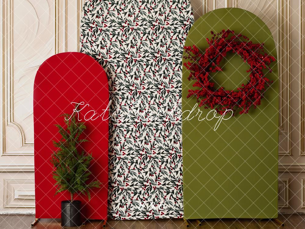 Kate Noël Sapin Couronne Arche Rouge Toile de fond conçue par Mandy Ringe