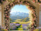 Kate Arc de Fleurs Vue Montagne Toile de fond conçue par Mini MakeBelieve