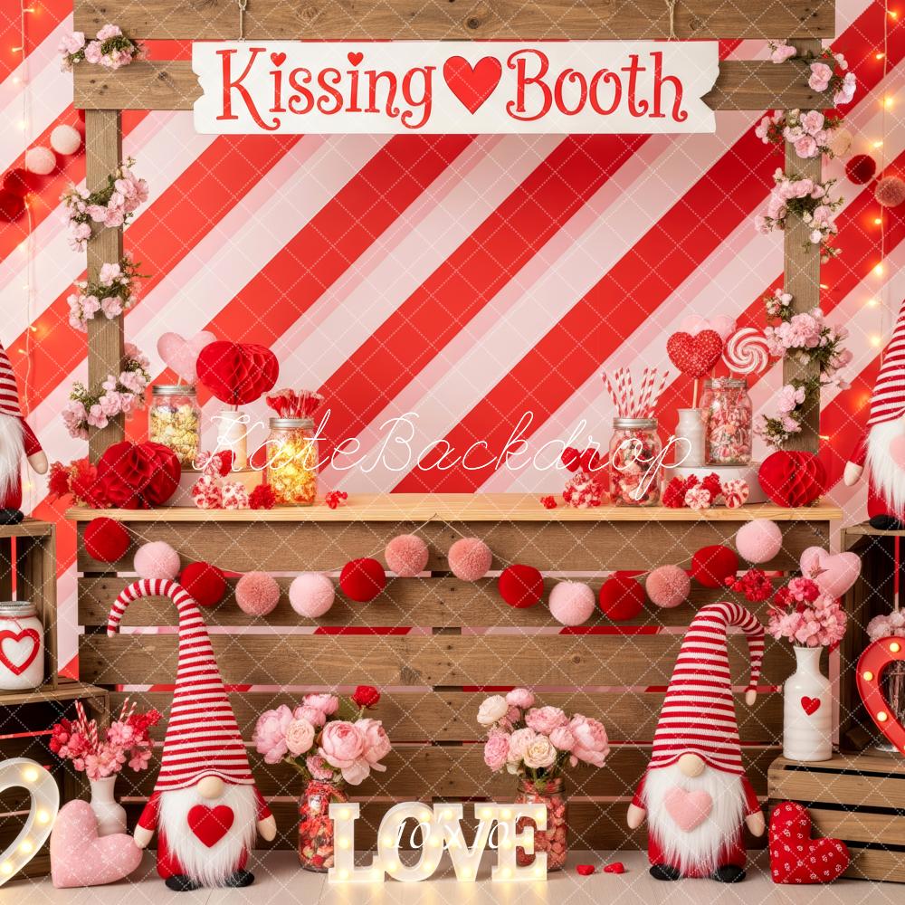 Kate Saint Valentin Kissing Booth Lutins Toile de fond conçue par Patty Roberts - Kate Backdrop FR