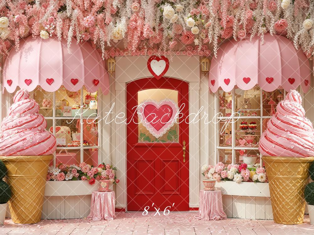 Kate Saint Valentin Glace Fleurs Magasin Rose Toile de fond conçue par Emstselch